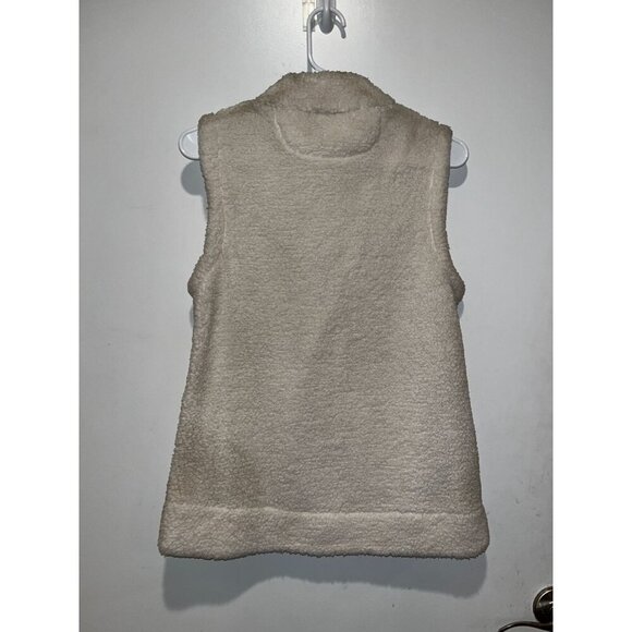 NWT Calvin Klein Cream Sherpa Fleece With Full-Zip Closure & Pockets Women's Ves - Picture 5 of 9